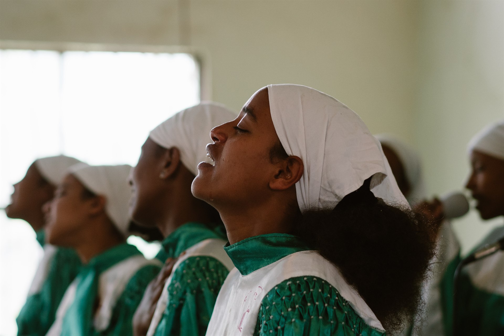 Women singing in church, Ethiopia